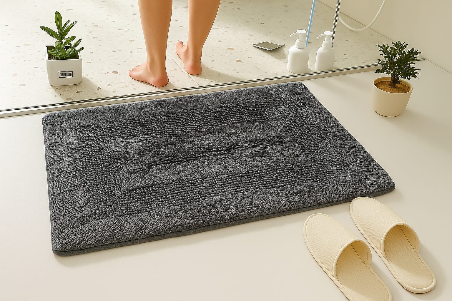 Charcoal Cotton Bathmat
